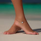 14K Gold Heart Anklet with Crystals