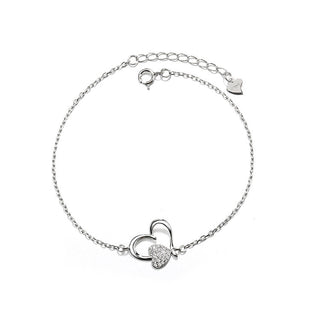 14K Gold Heart Anklet with Crystals