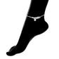 Ball and Heart Adjustable Anklet in 14k White Gold