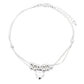 Ball and Heart Adjustable Anklet in 14k White Gold