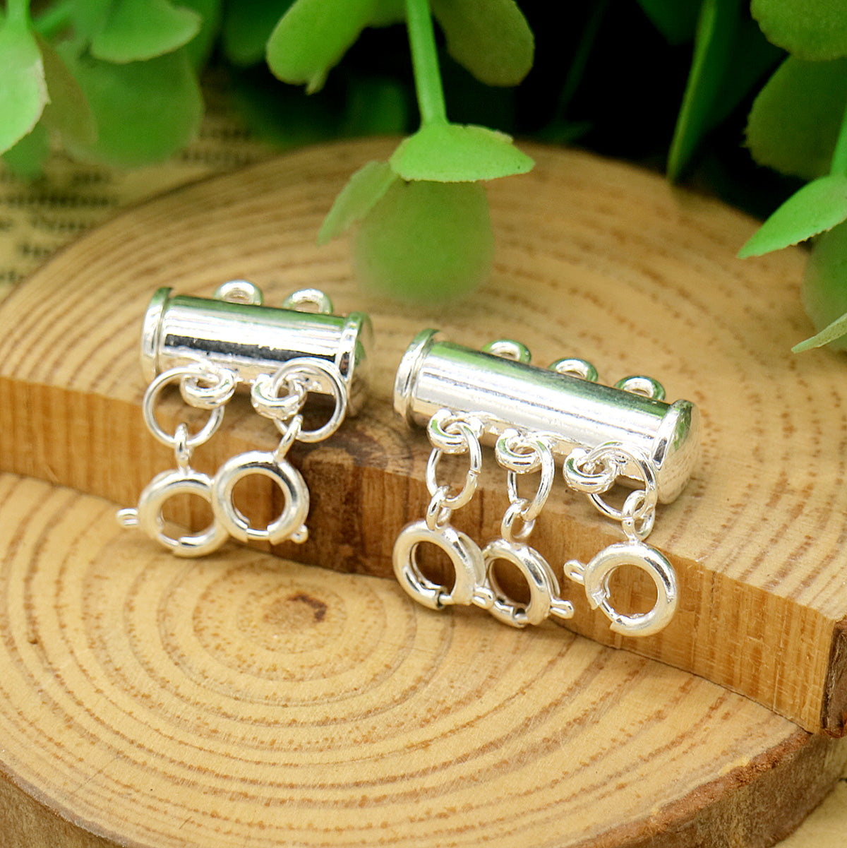 Sterling and 14K Gold Necklace Layering Clasp (4 Piece Set)