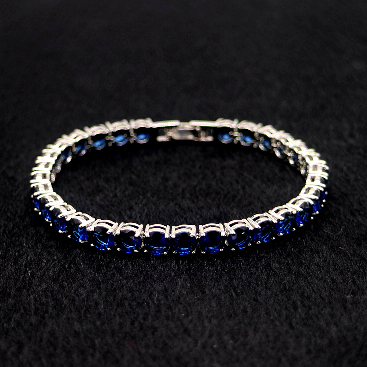 Classic Sapphire Tennis Bracelet in Rhodium