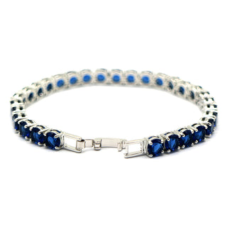 Classic Sapphire Tennis Bracelet in Rhodium