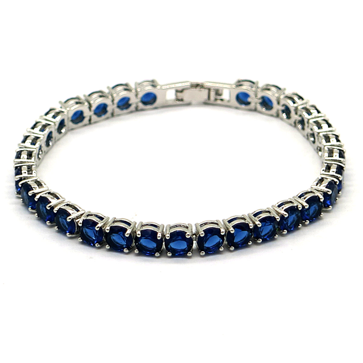 Classic Sapphire Tennis Bracelet in Rhodium
