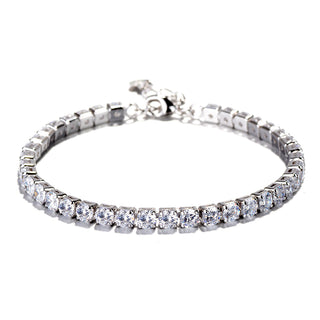 14K Gold Genuine Crystal Tennis Bracelet