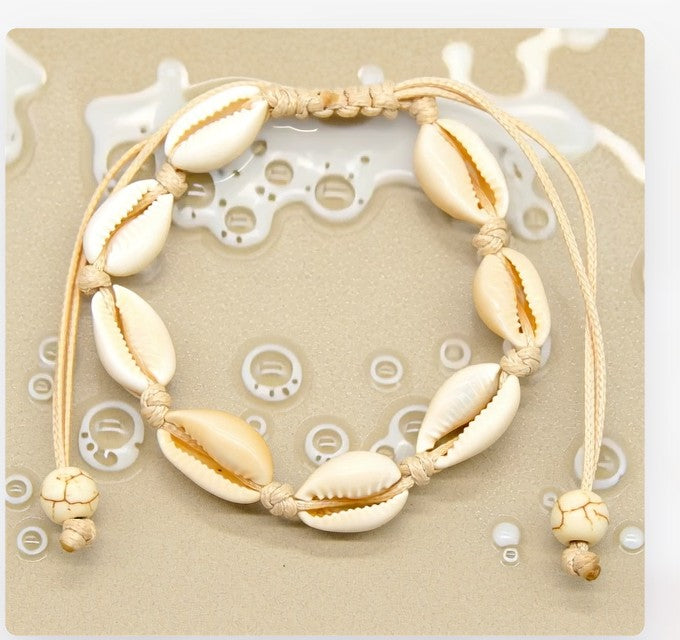 Cowrie Sea Shell Adjustable Bracelet