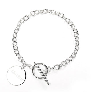 Inspirational Toggle Bracelets in 14K White Gold -Daughter or Mother