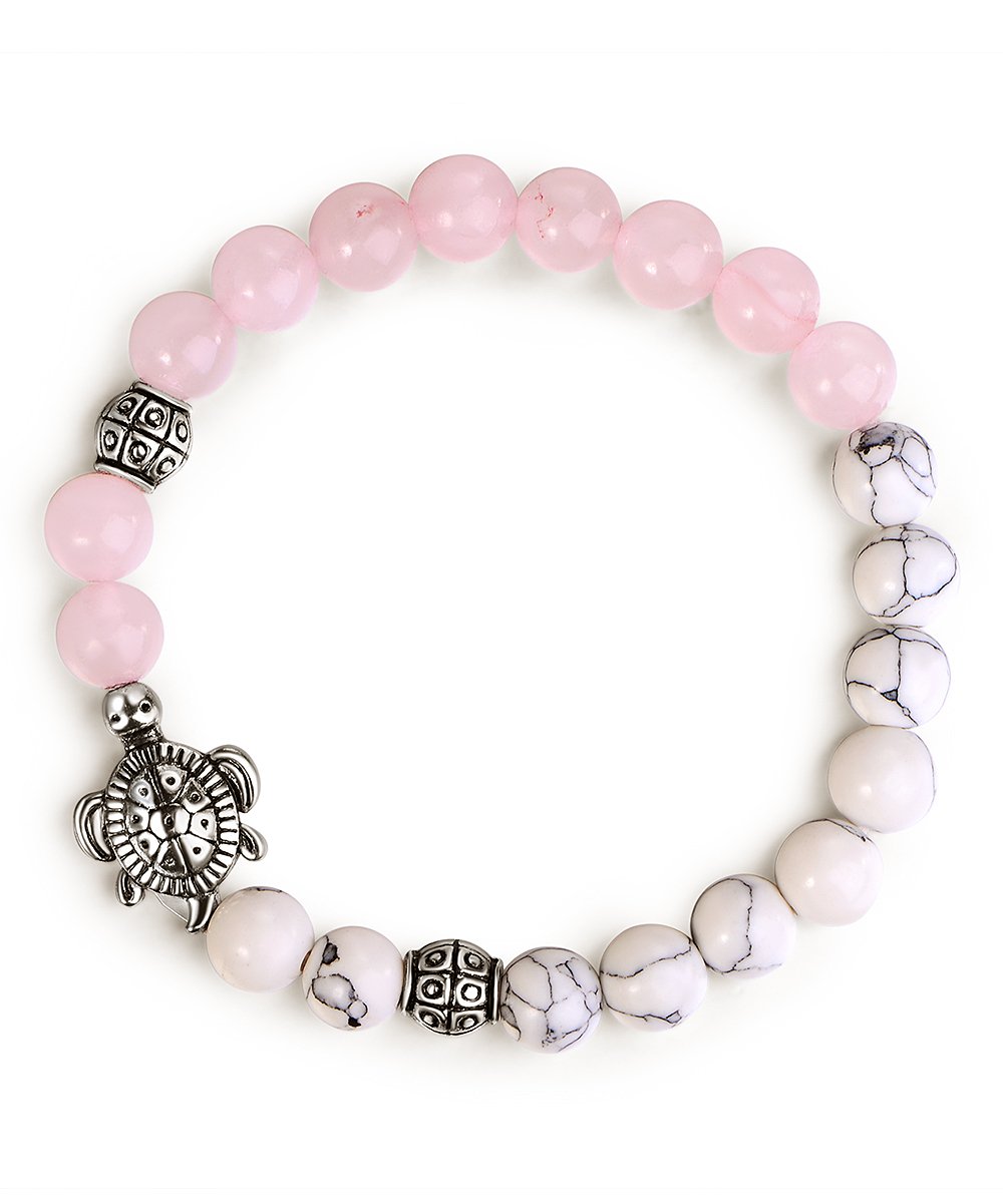 Genuine Quartz and Turtle Healing Bracelet