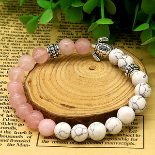 Genuine Quartz and Turtle Healing Bracelet