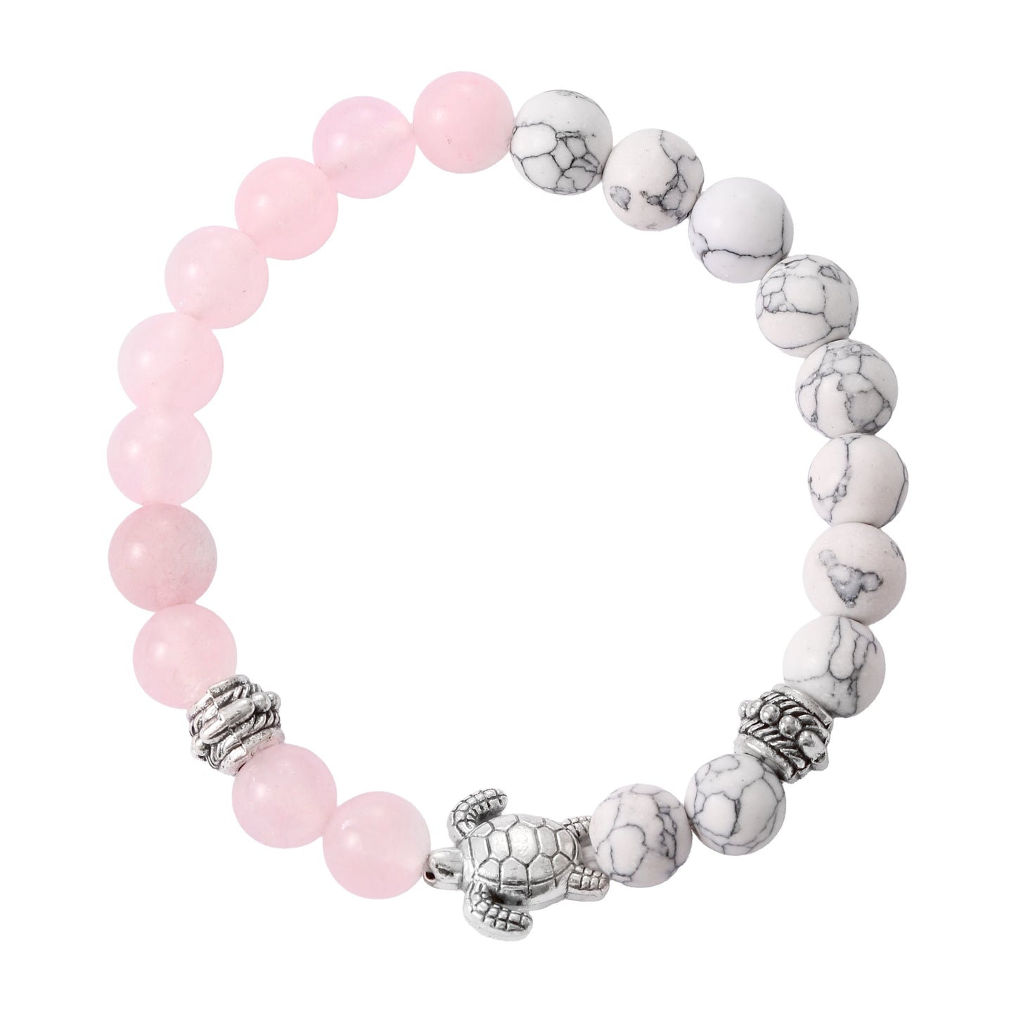 Genuine Quartz and Turtle Healing Bracelet