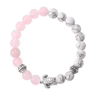 Genuine Quartz and Turtle Healing Bracelet