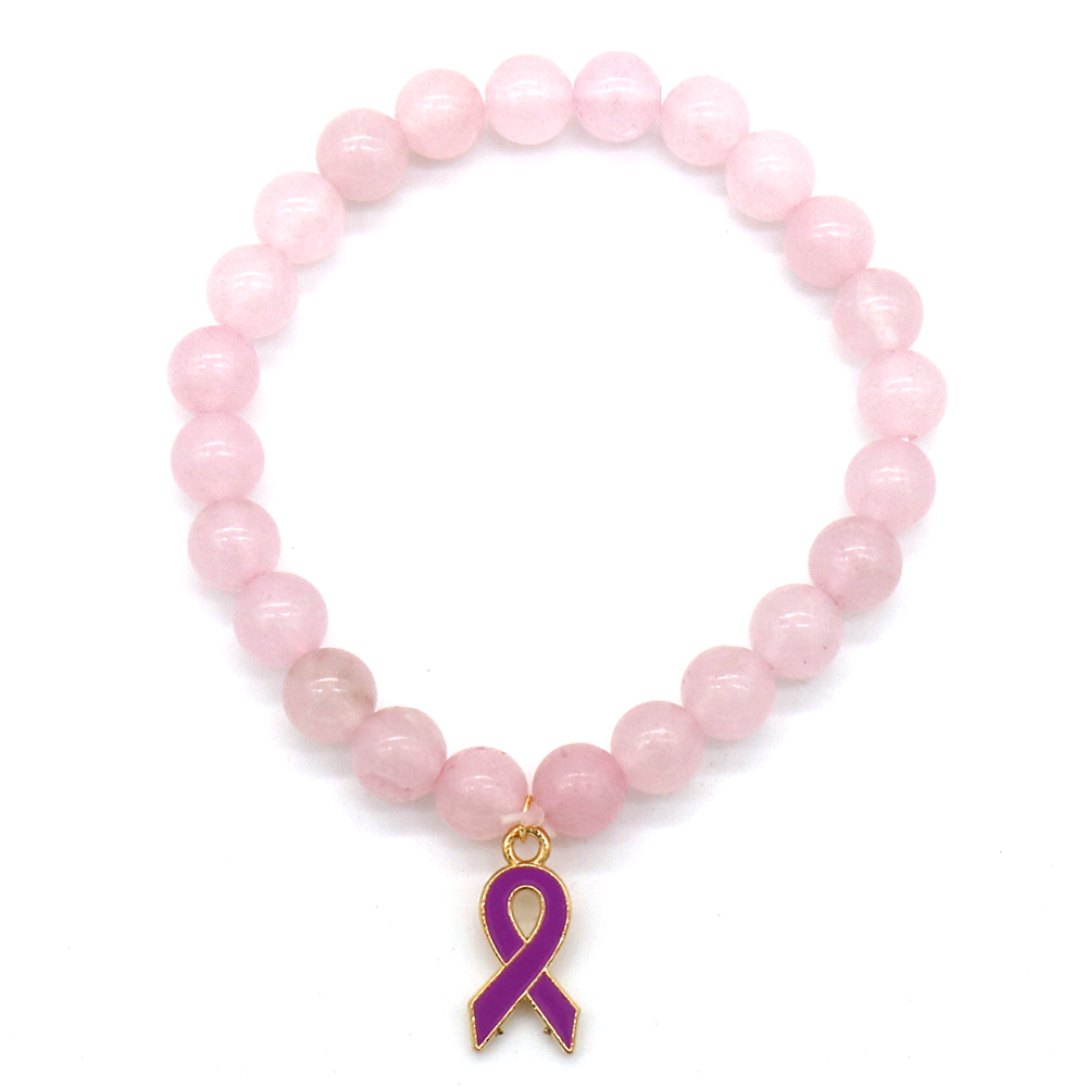 Breast Cancer Awareness Pink Quartz Bracelet