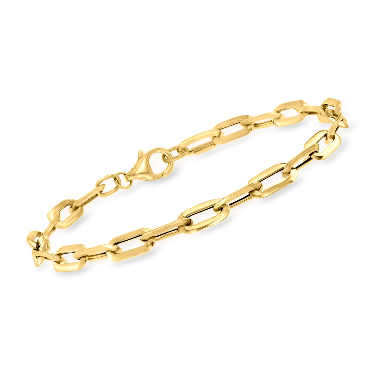 14K Gold Paper Clip Bracelet