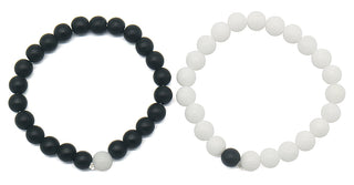 Yin and Yang Black and White Healing Stone Bracelet