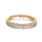 18K Gold Tennis Bracelet with Simulated Diamonds