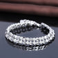 18K Gold Diamond Cut Two Row Heart Bracelet