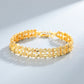 18K Gold Diamond Cut Two Row Heart Bracelet