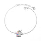18K White Gold Unicorn Bracelet with crystals