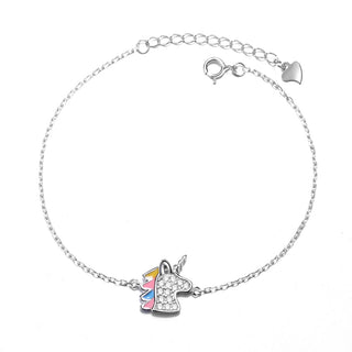 Sterling Silver Unicorn Bracelet with crystals