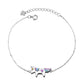14K White Gold plated Unicorn Charm Bracelet with Crystals