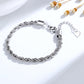 14K White Gold Plated Rope Chain Bracelet