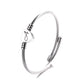 Twisted Steel Heart Cable Initial Bracelet