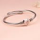 Twisted Steel Heart Cable Initial Bracelet