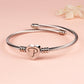 Twisted Steel Heart Cable Initial Bracelet