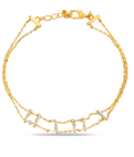 18K Gold Double Layer Bracelet with Crystals