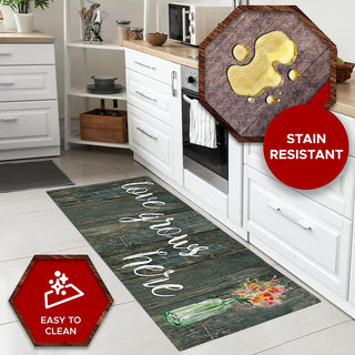 20"x55" Oversized Cushioned Anti-Fatigue Kitchen Runner Mat (Love Grows Here)