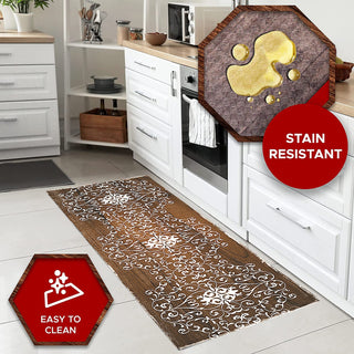 20"x55" Oversized Cushioned Anti-Fatigue Kitchen Runner Mat (Scroll)