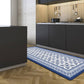 19.6 in. x 55 in. Anti-Fatigue Kitchen Runner Mat (Blue Geo)