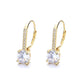 14K Gold Studded Crystal Leverback Earring