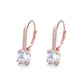14K Gold Studded Crystal Leverback Earring