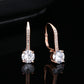 14K Gold Studded Crystal Leverback Earring