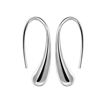Solid Sterling Silver Waterdrop Hook Earrings