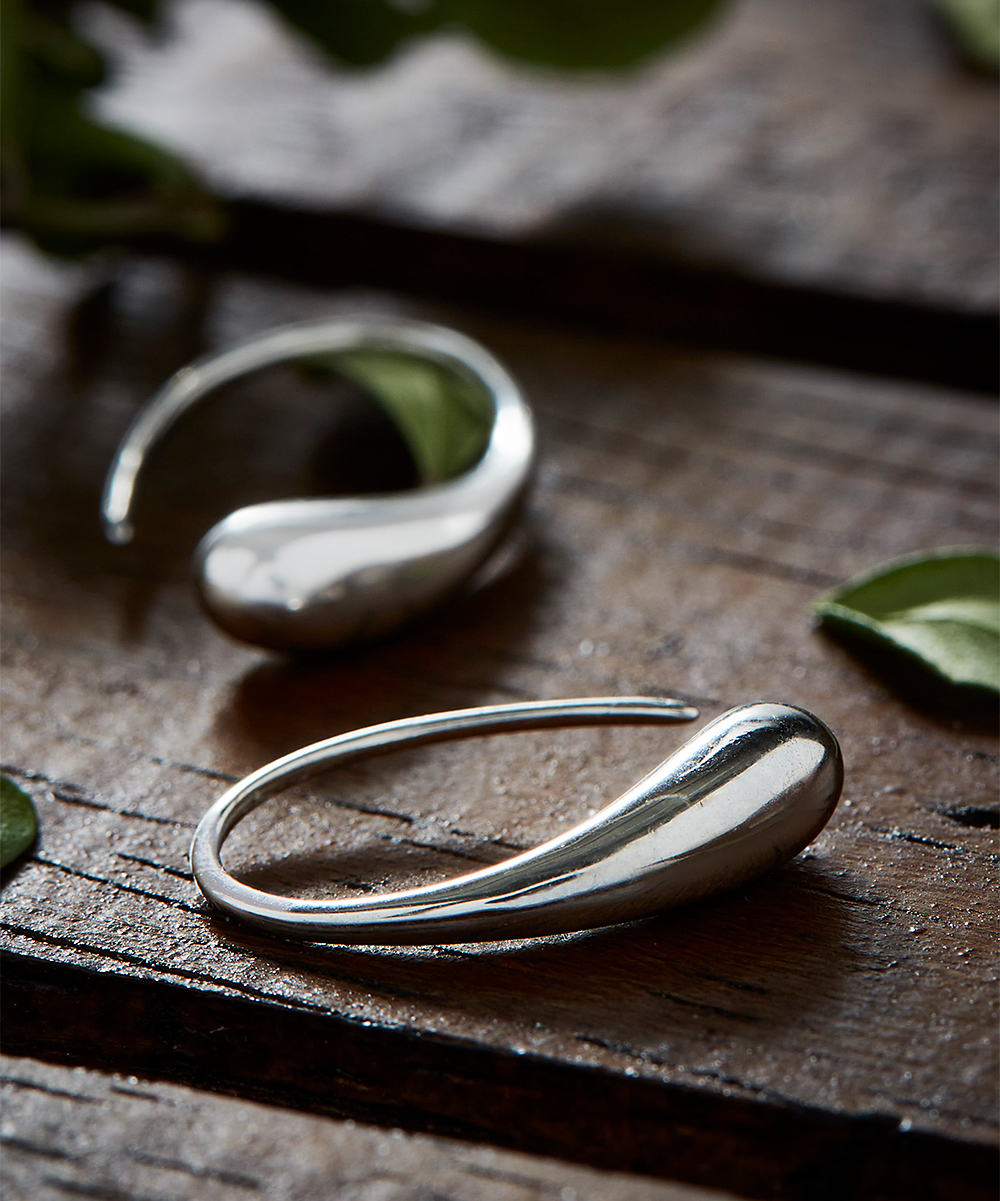 Solid Sterling Silver Waterdrop Hook Earrings