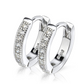 Amy and Annette 14K Gold and Sterling Silver & Simulated Diamond Huggie Hoop Earring