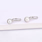 Halo Cultured Pearl Leverback Earrings in 18K White Gold