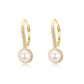 Halo Cultured Pearl Leverback Earrings in 18K White Gold