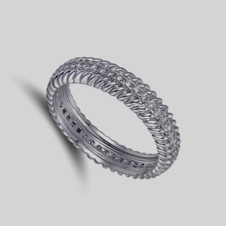 4 CTTW Silver-Tone Eternity Ring With Crystals From Swarovski