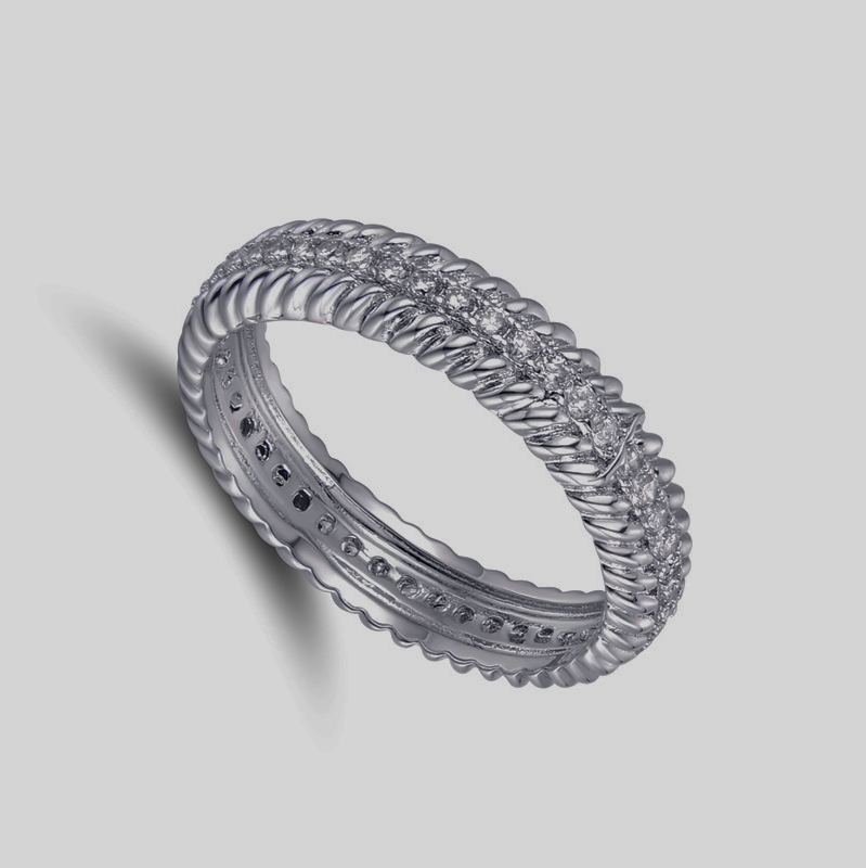 4 CTTW Silver-Tone Eternity Ring with crystals from Swarovski