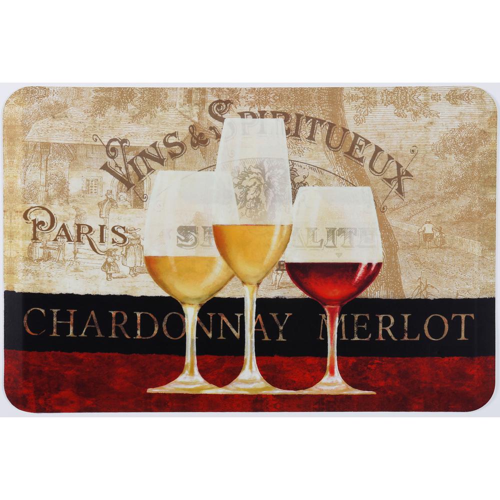 Paris Wine Antifatigue Kitchen Mats