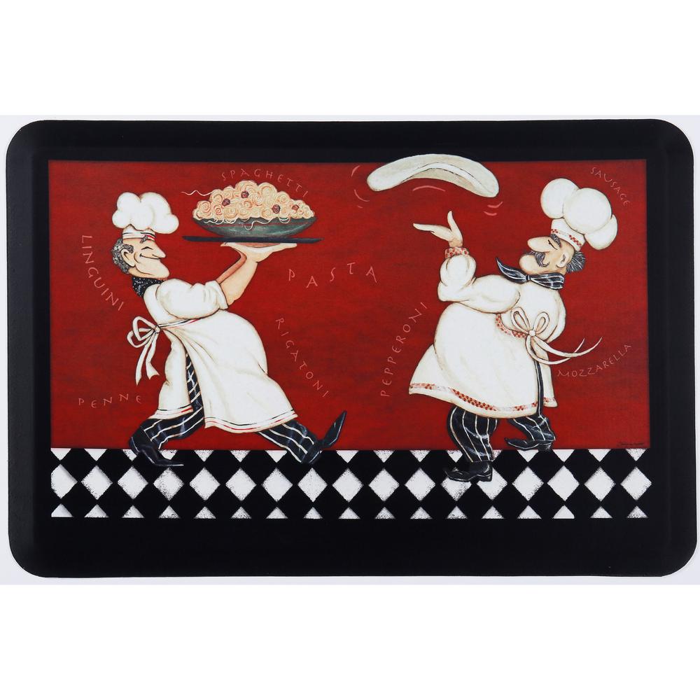Pizza Pasta Chefs Antifatigue Kitchen Mats