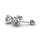 18K White Gold  over Sterling Silver Floating Halo Stud Earring with crystals from Swarovski