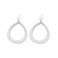 White gold Cut-out Teardrop Hoop Drop Earring