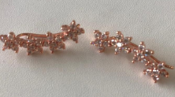 Star Climber Crawler with Genuine Crystal in Rhodium Plating