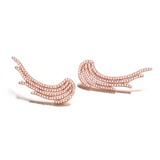 Sterling Silver Angel Wing Crawler Climbers with Swarovski Crystals