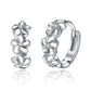 Genuine Crystal Flower Huggie Hoop Earrings