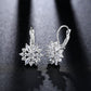 Amy and Annette Crystal Flower Lever-back Earring in 18K Gold
